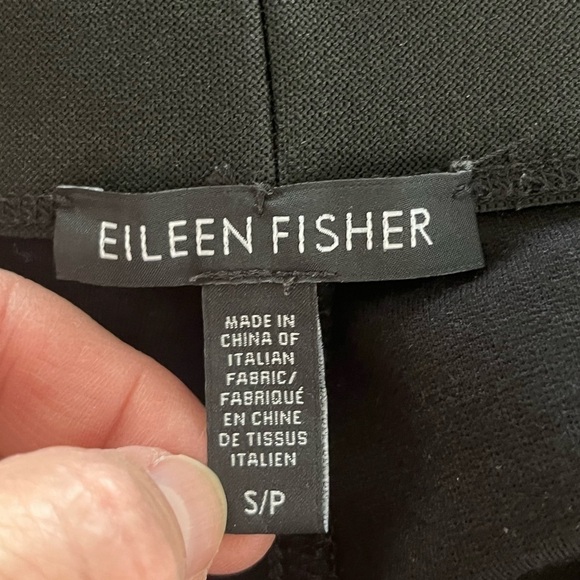 EILEEN FISHER Black Elastic Waist Pants - Picture 2 of 4